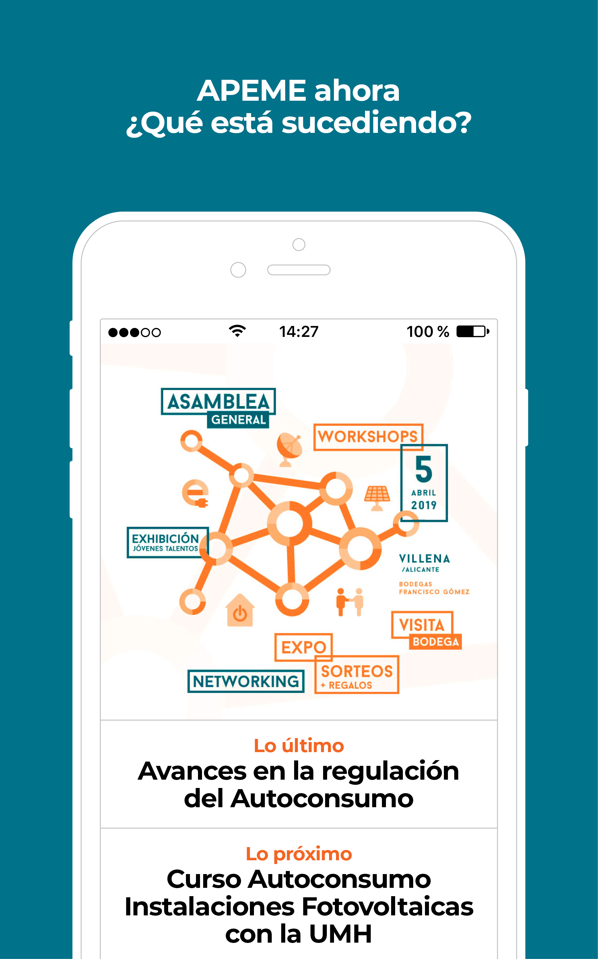 Pantalla Inicio de la APP APEME ahora ¿Qué está sucediendo?