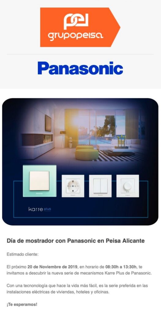 Dia de Mostrador con Panasonic en Peisa Alicante. ¡Te esperamos!