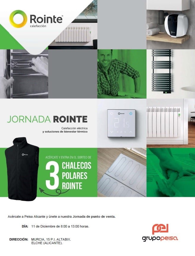 Día de Mostrador con Grupo Peisa y Rointe. ¡Consigue tu chaleco polar!