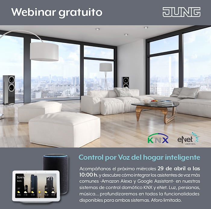 Webinar gratuito con JUNG: Control por voz del hogar inteligente
