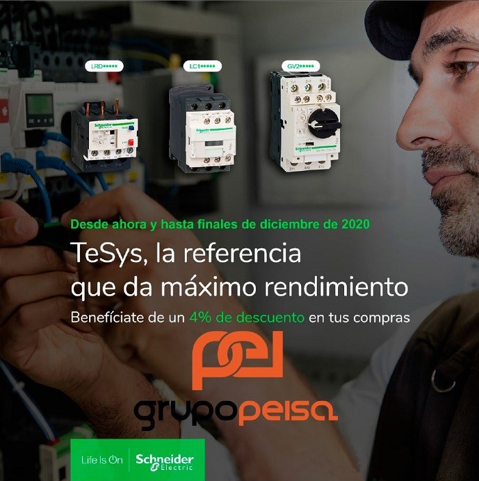 Aprovéchate de un 4% de descuento en tus compras de la gama TeSys