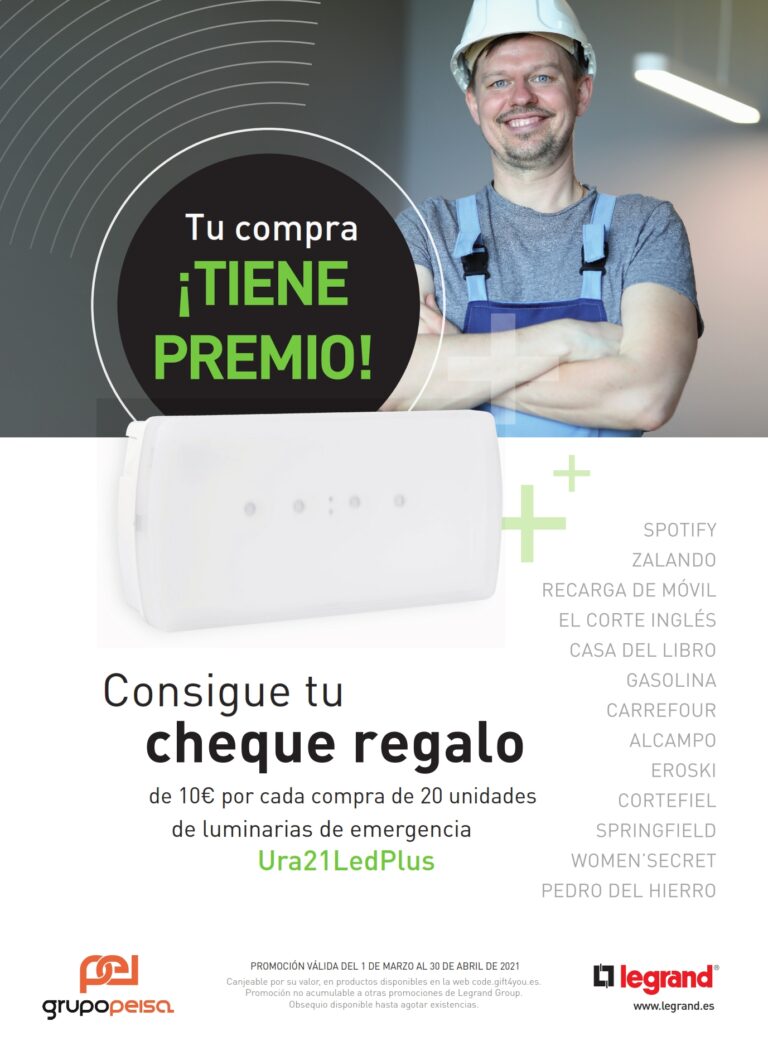 Consigue tu cheque regalo con Grupo Peisa y Legrand