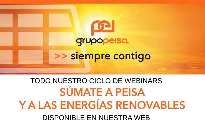 Grupo Peisa clausura el ciclo de webinars "Súmate a Peisa y a las energías renovables" con gran éxito de participación