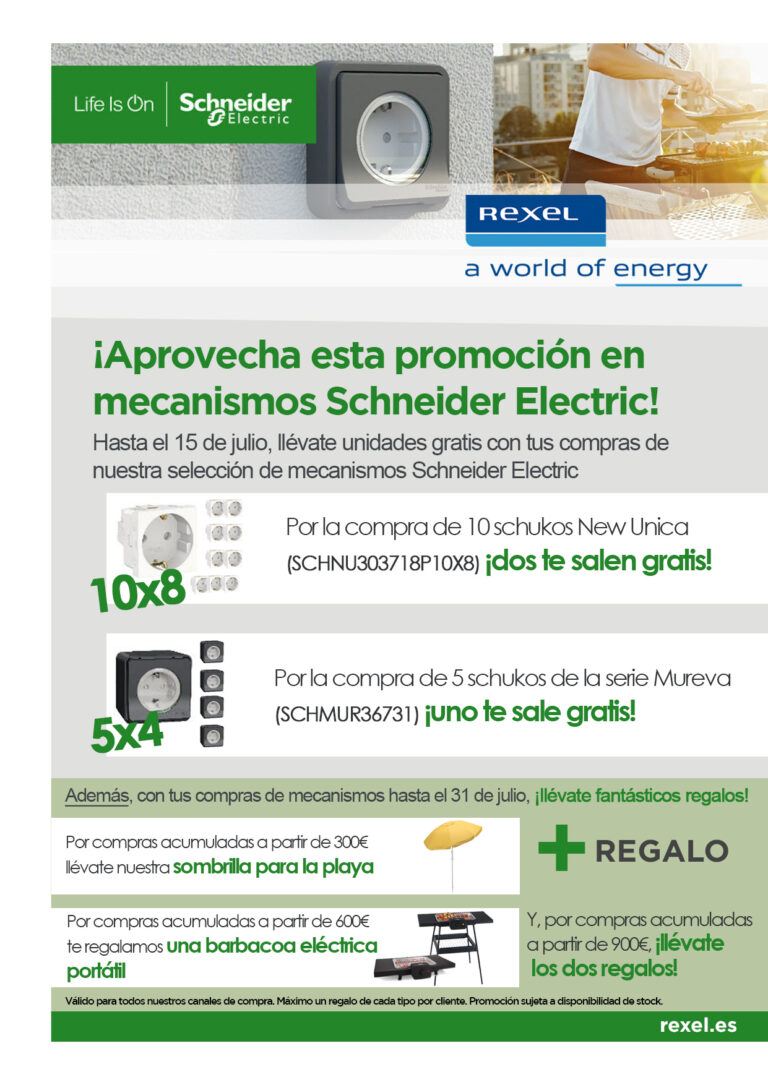 Doble promoción para instaladores - Rexel y Schneider Electric