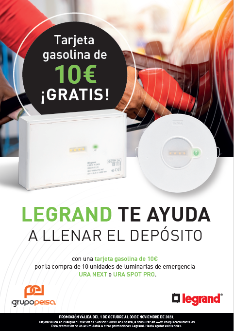 Llena tu depósito de gasolina con Grupo Peisa y Legrand