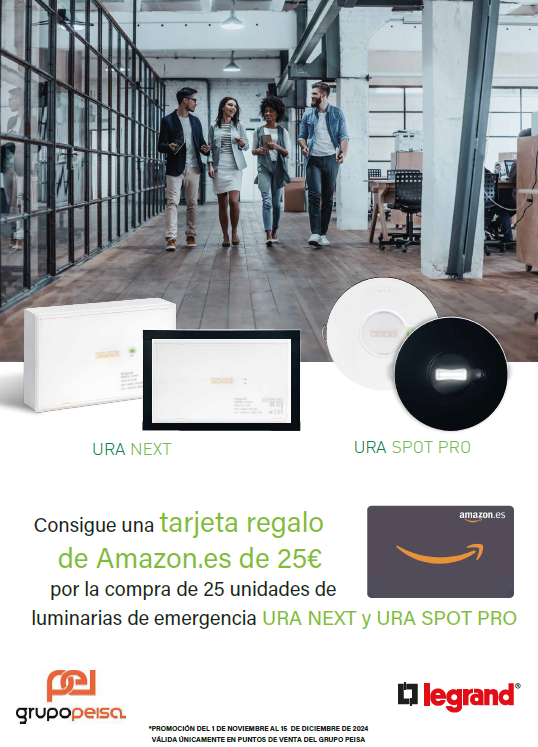 Consigue una tarjeta Amazon con Grupo Peisa y Legrand