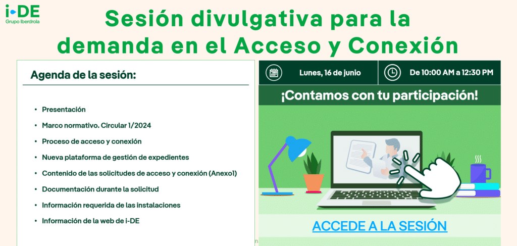 Sesión divulgativa para la demanda en el Acceso y Conexión - Comunidad Valenciana