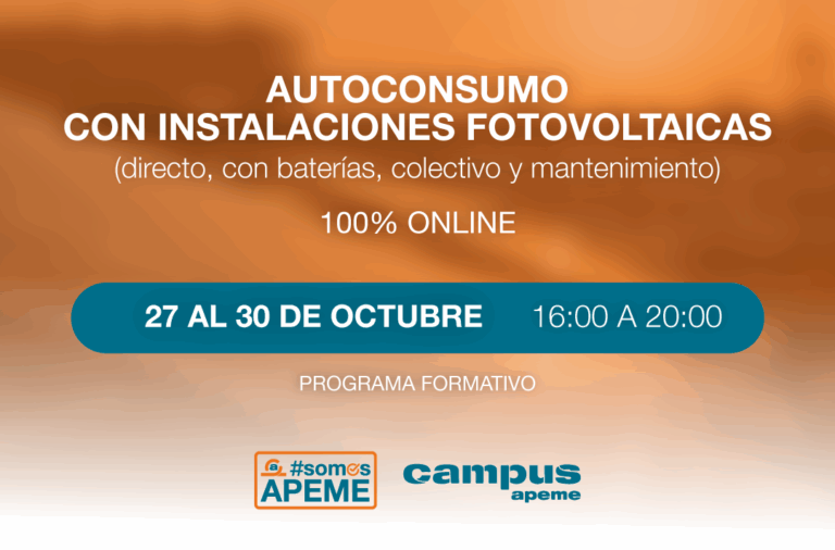 Curso Autoconsumo con Instalaciones Fotovoltaicas (directo, con baterías, colectivo y mantenimiento)