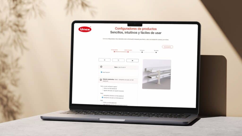 Unex amplía su ecosistema digital con un nuevo configurador de sistemas modulares aislantes tipo Strut