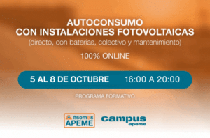 Curso Autoconsumo con Instalaciones Fotovoltaicas (directo, con baterías, colectivo y mantenimiento)