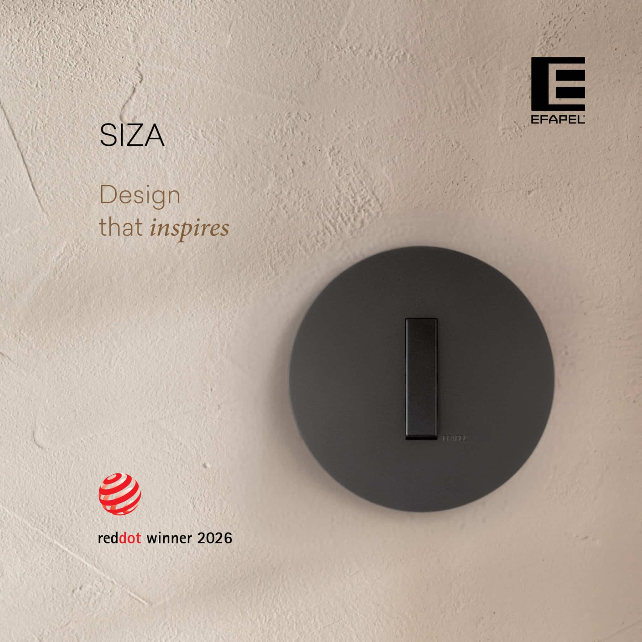 EFAPEL presenta la nueva serie SIZA, distinguida con el Red Dot Design Award 2026