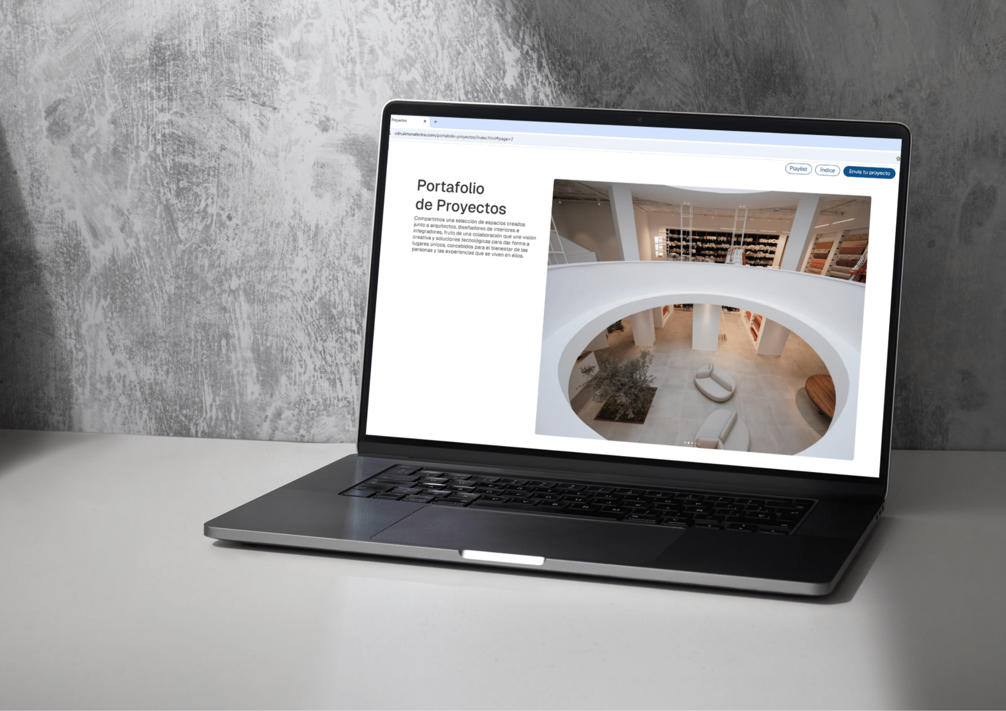 Mockup Simon plataforma proyectos